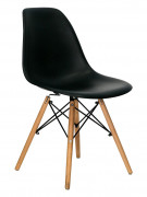 Стул «Eames белый/черный» с жестким сиденьем (деревянный каркас)