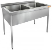 НСО2М-14/6БЛ стол-моечная ванна, 2 секц. (500х400х250) слева, HICOLD RUS