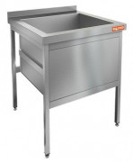 Н1МКС-7/6 стол-моечная ванна - котломойка с площадкой под смеситель, 1секц. (570х420х438), нерж.