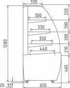 Витрина кондитерская Полюс K70 N 0,9-1 0011-9005
