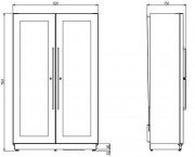 Шкаф винный стат. Enofrigo MIAMI B/R RF T + 3 DR СЕРЫЙ