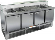 Стол для салатов Hicold SLE3-1111GN НИЗКОЕ СТЕКЛО