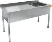 Ванна моечная, мойка (500х400х250) справа НСО1М-15/6БП (1500х600х870h)