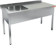 Ванна моечная, мойка (500х500х300) слева НСО1М-15/7БЛ (1500х700х870h)