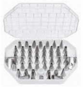 Набор кондитерских насадок, в пластиковом кейсе, 55 предметов, нерж.сталь, 47219-55