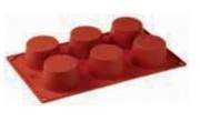 Форма кондитерская для выпечки, 6 ячеек размером d=70 h=37мм, 30х17.5см., силикон, 47742-08
