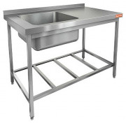 Моечная ванна б/фарт., карк.-уг. из нерж.430, 1 мойка (500х400х250) слева НСО1М-12/6БРЛ ЭН