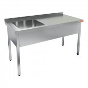 Ванна моечная, мойка (500х400х250) слева НСО1М-18/6БЛ (1800х600х870h)