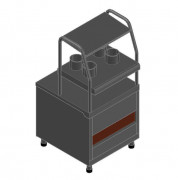 Прилавок для столовых приборов и подносов с хлебницей модель ПСПХ-70КМ (кашир.)