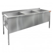 Котломойка, 3 мойки (570х520х438) c/площ. под смеситель Н3МКС-21/7 (2100х700х870h)