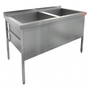 Котломойка, 2 мойки (670х620х438) c/площ. под смеситель Н2МКС-16/8 (1600х800х870h)