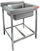 Моечная ванна б/фарт., карк.-оц.уг., 1 мойка (400х400х250) НСО1М-6/6БР ЭЦ (600х600х870h)