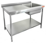 Моечная ванна б/фарт., карк.-оц.уг., 1 мойка (500х400х250) справа НСО1М-10/6БПП ЭЦ (1000х600х870h)