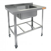 Моечная ванна б/фарт., карк.-уг. из нерж.430, 1 мойка (500х400х250) НСО1М-9/6БР ЭН (900х600х870h)