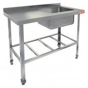 Моечная ванна б/фарт.,карк.-уг.нерж.430, 1 мойка (500х500х300) справа НСО1М-10/7БРП ЭН(1000х700х870)