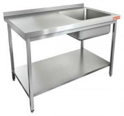 Моечная ванна б/фарт.,карк.-уг.из нерж.430,1мойка(500х500х300)справа НСО1М-13/7БПП ЭН (1300х700х870)