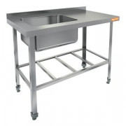 НСО1М-12/7БРЛ ЭЦ стол-моечная ванна,1 секц. (500х500х300) слева, (оцин.угол.), HICOLD RUS