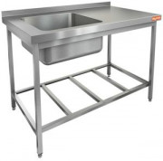 НСО1М-12/6БРЛ ЭЦ стол-моечная ванна, 1 секц. (500х400х250) слева, (оцин.угол.), HICOLD RUS