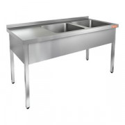 НСО2М-18/6БП стол-моечная ванна, 2 секц. (500х400х250) справа, HICOLD RUS