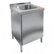 НСЗ1М-6/6БП стол с ванной  моеч. 1 секц. (400х400х250), закрыт., с правой распаш.дверцей