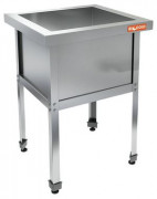 Н1ВМ-7/7 Ц стол-моечная ванна сварная, 1 секц. (580х580х350), (оцин.угол), HICOLD RUS
