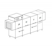 МАШИНА ПОСУДОМОЕЧНАЯ DIHR RX 296 SX+DDE+DRA189MT+HR10/РАЗДЕЛЕНИЕ 3 ЧАСТИ